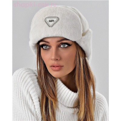 Бархат корот.уши треуг.термо Ушанка флис (56-58)