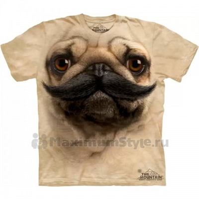 Футболка "Big Face Pug Stache" (США)