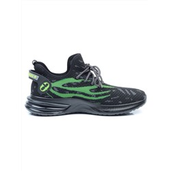 HA101-2 BLACK/GREEN Кроссовки мужские (текстиль) размер