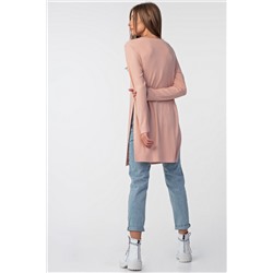 Туника трикотажная с разрезами по бокам персиковая