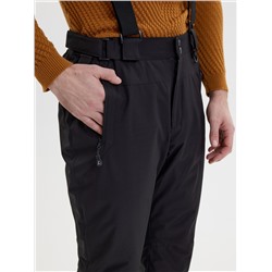 Полукомбинезон утепленный мужской зимний горнолыжный черного цвета 2405Ch