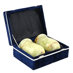 Пара стаканов из оникса 400 мл, 85*85*125мм в бархатной упаковке.