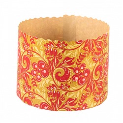 Форма для кулича "Красно-золотая" d=11 см, набор 10 шт