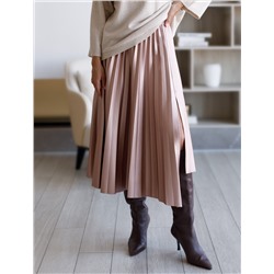 Юбка на резинке из эко-кожи с перламутровым покрытием