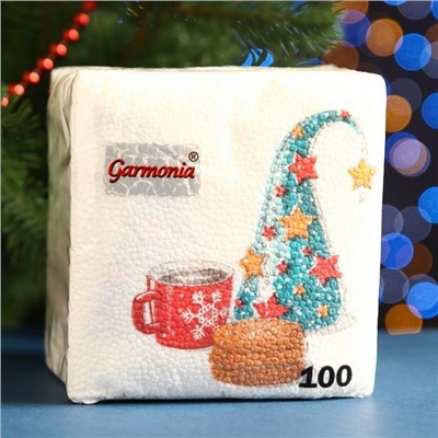 Салфетки бум. 24*24 100шт. НГ Волшебный колпак