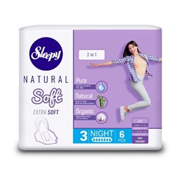 SLEEPY NATURAL Прокладки гигиен. Soft классик Ночные 7к. 6шт (Турция) АКЦИЯ! СКИДКА 15%
