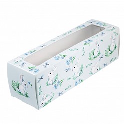 Коробка для макарун "Зайчики" 18*5,5 см