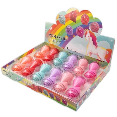 Бальзам для губ MAGIC LIP  GLOSS Мороженое в рожке LS-828  (мин.24шт.) Karite