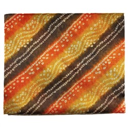 Сари ISHITA HOUSE, Kareena, с печатным принтом БАНДХАНИ, цвет КОРИЧНЕВЫЙ (Size: Onesize, с отрезом для блузы), 1 шт.