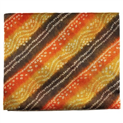 Сари ISHITA HOUSE, Kareena, с печатным принтом БАНДХАНИ, цвет КОРИЧНЕВЫЙ (Size: Onesize, с отрезом для блузы), 1 шт.
