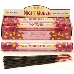 Tulasi NIGHT QUEEN Floral Incense Sticks, Sarathi (Туласи благовония НОЧНАЯ КОРОЛЕВА, Саратхи), уп. 20 палочек.
