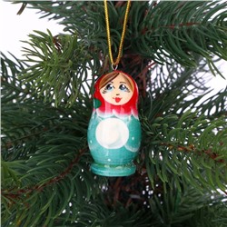 Матрёшка «Котик» с ёлочными украшениями