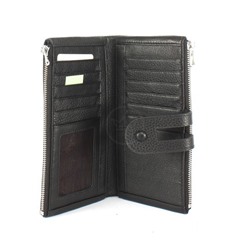 Кошелек женский натуральная кожа Cossroll-2202-9920B-2,  6отд,  13карм,  черный 251857