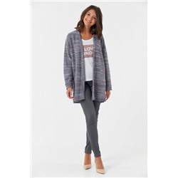 Кардиган вязаный оверсайз без застежки фиолетово-голубой