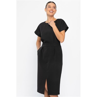 Платье с карманами Утренняя роса (черное) П14371-16М