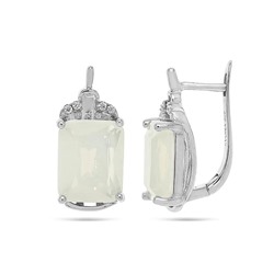 Серьги из серебра лунный камень, МЦВ988