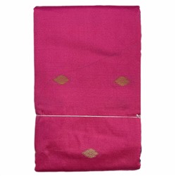 Сари однотонное с Золотистой каймой, цвет РОЗОВЫЙ (разный дизайн, Size: Onesize), 1 шт.