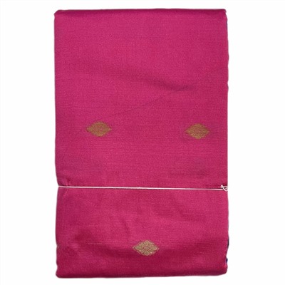 Сари однотонное с Золотистой каймой, цвет РОЗОВЫЙ (разный дизайн, Size: Onesize), 1 шт.