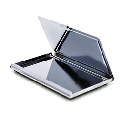 Карманная визитница с лазуритом, цвет серебристый, двухсторонняя