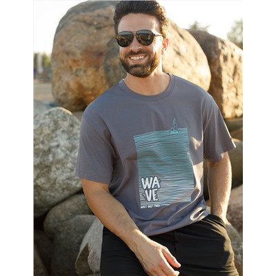 Свободная футболка  с авторским принтом