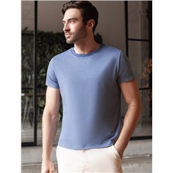Футболка slim fit из премиального хлопка с эффектом меланж
