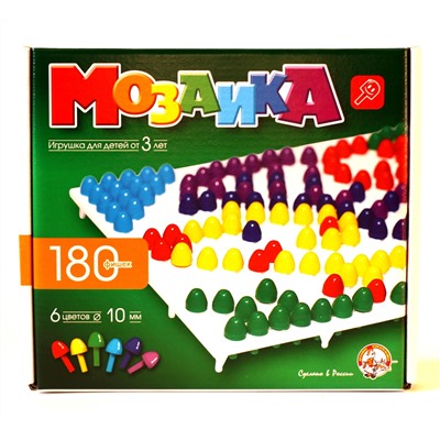 Пластмассовая мозаика для детей, 180 элементов