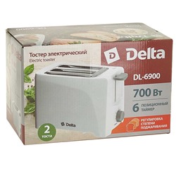 Тостер 700 Вт DELTA DL-6900 белый
