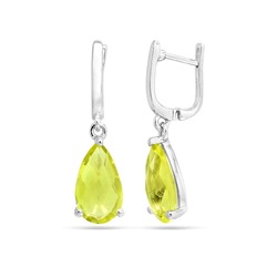 Серьги из серебра лимонный топаз, Акапелла