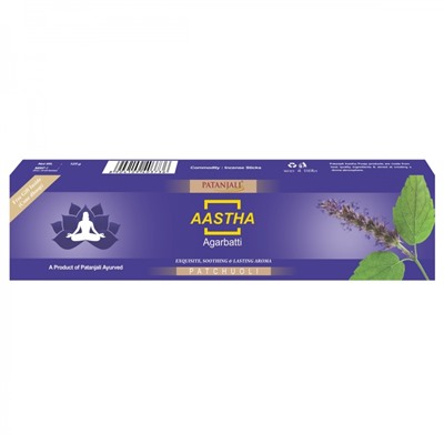 Aastha agarbatti PATCHOULI, Patanjali (Аастха благовония ПАЧУЛИ, Патанджали), 125 г.