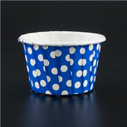 Мини-капсулы для маффинов с бортиком Polca Dot Синие в горох 38*30 мм, 20 шт