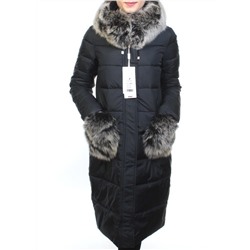 9091 Пальто зимнее женское (холлофайбер, натуральный мех чернобурки) размер S - 42 российский