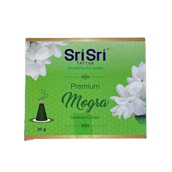 Premium MOGRA Incense Cones, Sri Sri Tattva (Премиум МОГРА благовония конусы, Шри Шри Таттва), 25 г.