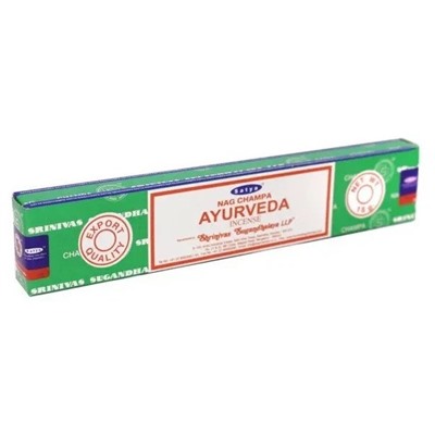 Nag Champa AYURVEDA Incense, Satya (Благовония НАГ ЧАМПА АЮРВЕДА, Сатья), 15 г.