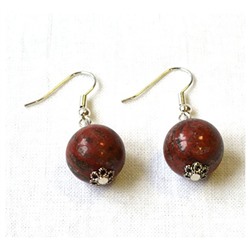 Серьги Яшма шарик 13мм SH 501599