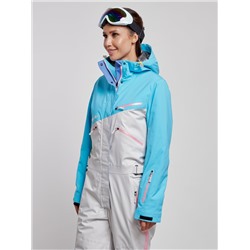 Горнолыжный комбинезон женский зимний голубого цвета 2326Gl