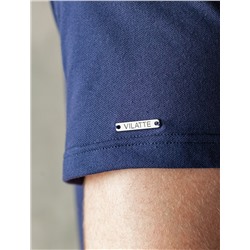 Футболка-поло из фактурного трикотажа