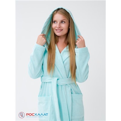 Женский халат с капюшоном морская волна МЗ-06 (58)
