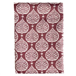 Сари ISHITA HOUSE, Golden Patta, с печатным принтом ЛИСТЬЯ, цвет БОРДОВЫЙ (Size: Onesize, с отрезом для блузы), 1 шт.