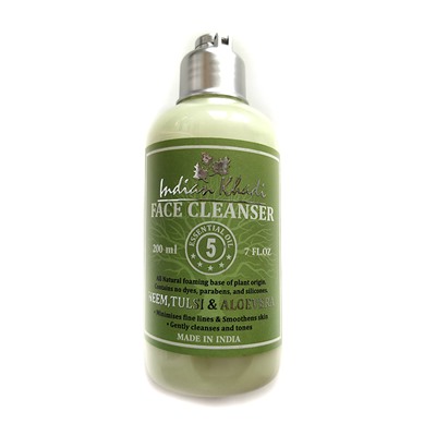 Face Cleanser NEEM, TULSI & ALOEVERA, Indian Khadi (Средство для умывания НИМ, ТУЛСИ И АЛОЭ (алое) ВЕРА, Мягко очищает и тонизирует, Индиан Кхади), 200 мл.