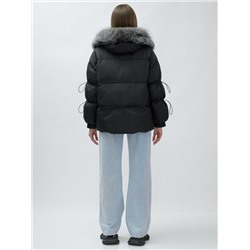 Полупальто женское зимнее с чернобуркой люкс класса черного цвета 1313Ch