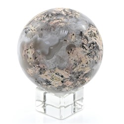 Коллекционный шар из агата с жеодой, диаметр 56мм