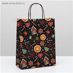 Пакет крафт "Корица и апельсин", 25 х 11 х 32 см