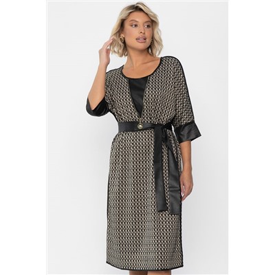 Платье Селин (черно-бежевое) П11301