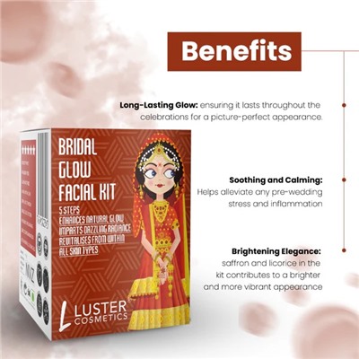 BRIDAL GLOW Facial Kit, Luster (СВАДЕБНОЕ СИЯНИЕ набор для ухода за лицом, Ластер), 1 уп. (45 г.)