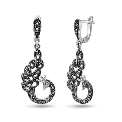 Серьги, марказит, SL-AGA1602