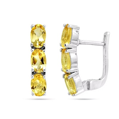 Серьги из серебра цитрин, Беренис