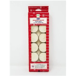 Perfumed T-Lite Candles DRAGON'S BLOOD, Satya (Ароматические чайные свечи КРОВЬ ДРАКОНА, Сатья), набор 12 шт.