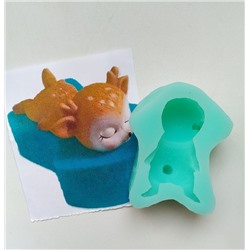 Силиконовый молд 3D «Спящий олененок на животике»