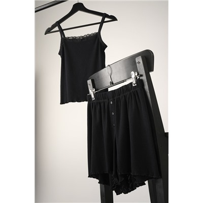 Женская пижама с шортами из ажурного хлопка Happyfox