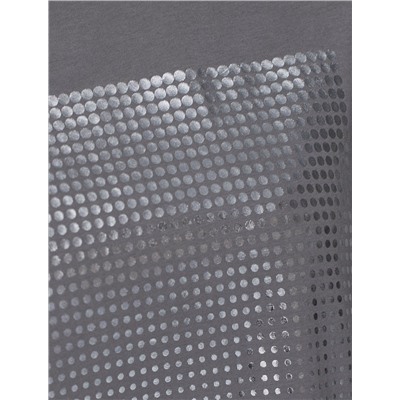 Нарядная футболка с принтом фольгой из премиального хлопка с эластаном